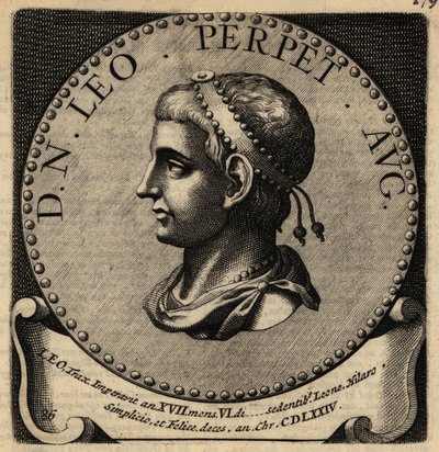 Porträtt av den romerske kejsaren Leo I. av Netherlandish School