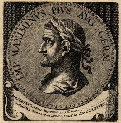 Porträtt av den romerske kejsaren Maximinus Thrax. av Netherlandish School