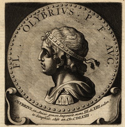 Porträtt av den romerske kejsaren Olybrius. av Netherlandish School