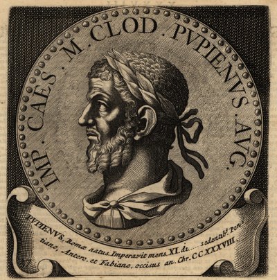 Porträtt av den romerske kejsaren Pupienus. av Netherlandish School