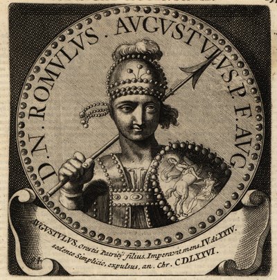 Porträtt av den romerske kejsaren Romulus Augustulus. av Netherlandish School