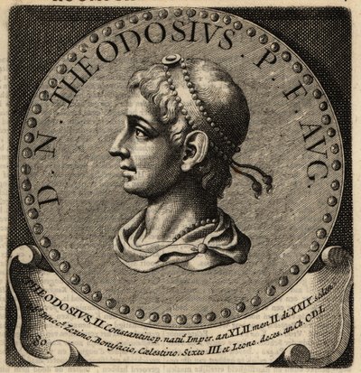 Porträtt av den romerske kejsaren Theodosius II. av Netherlandish School