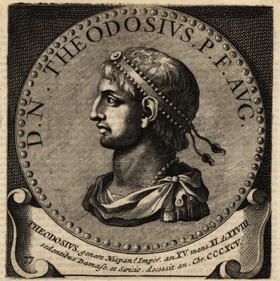 Porträtt av den romerske kejsaren Theodosius I. av Netherlandish School