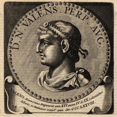 Porträtt av den romerske kejsaren Valens. av Netherlandish School