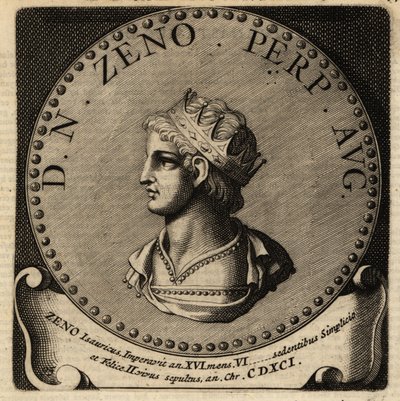 Porträtt av den romerske kejsaren Zeno. av Netherlandish School