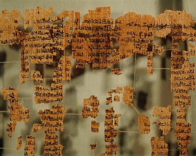 Fragment av kungens papyrus, eller den kungliga kanonen (papyrus) av New Kingdom Egyptian