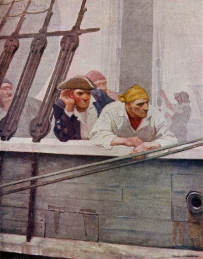 Illustration för Kidnapped av Robert Louis Stevenson (färg litho) av Newell Convers (after) Wyeth