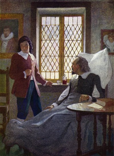 Illustration för Robinson Crusoe (färg litho) av Newell Convers (after) Wyeth