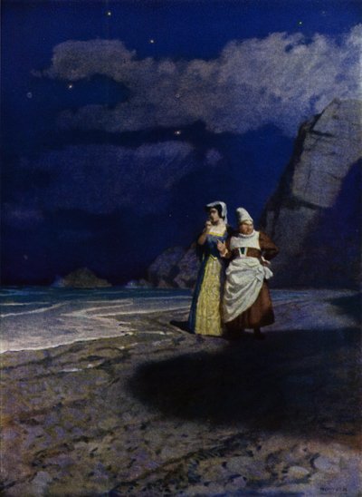 Illustration för Westward Ho! av Charles Kingsley (färg litho) av Newell Convers (after) Wyeth