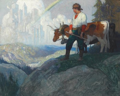 The Pioneer and the Vision, c.1918 (olja på duk) av Newell Convers Wyeth