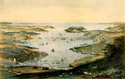 Falmouth Harbour, c1840, 1942. av Newman and Co