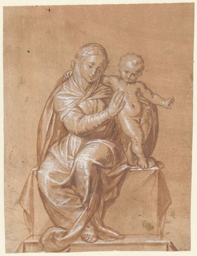 Sittande Madonna och barn av Niccolò Giolfino (I)