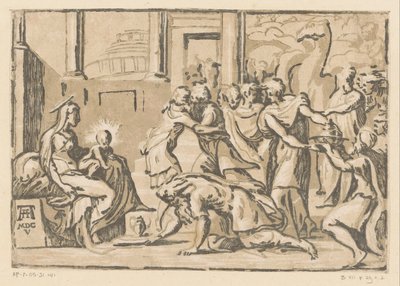 Tillbedjan av kungarna av Niccolò Vicentino (attributed to)