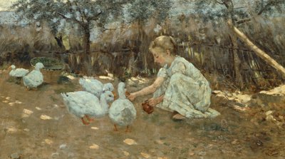 Den lilla gåshjorden, ca 1892, av Niccolo Cannicci (1846-1906), olja på duk, 40,5x70,5 cm. av Niccolo Cannicci