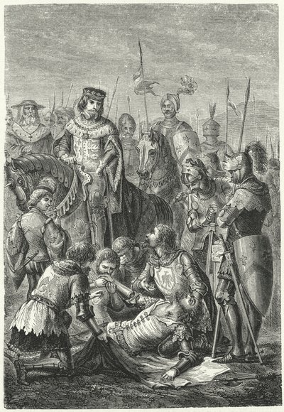 Manfred av Siciliens död i slaget vid Benevento av Niccolo Sanesi