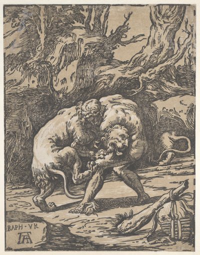 Hercules and the Nemean Lion, 1540-50., 1540-50. av Niccolo Vicentino