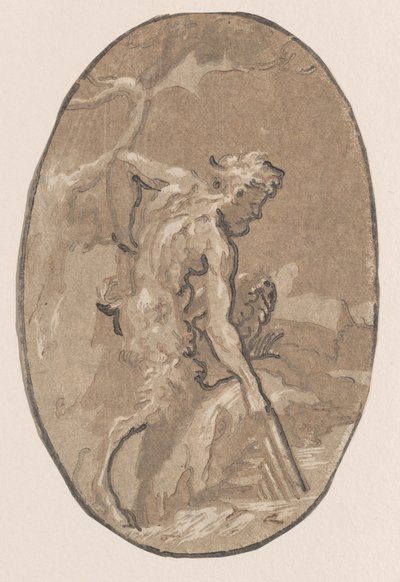 Marsyas ritar Syrinx från floden, ca. 1540-50., ca. 1540-50. av Niccolo Vicentino