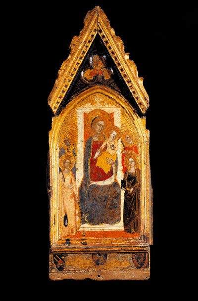 Jungfru och barn och heliga Trämålning av Niccolo di Tommaso (känd mellan 1343 och 1367) 1300-talets Assisi, Museo del Tesoro della Basilica di San Francesco av Niccolo di Tommaso