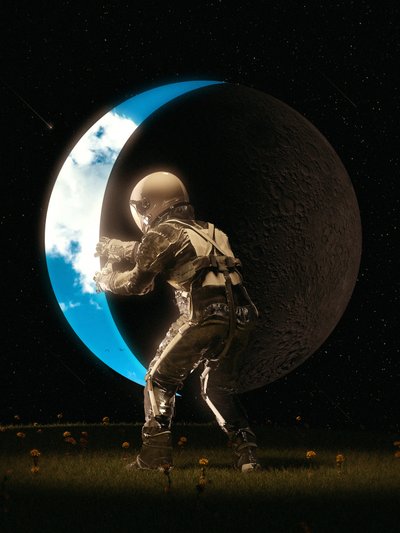 Astronaut som håller i månen av Nicebleed