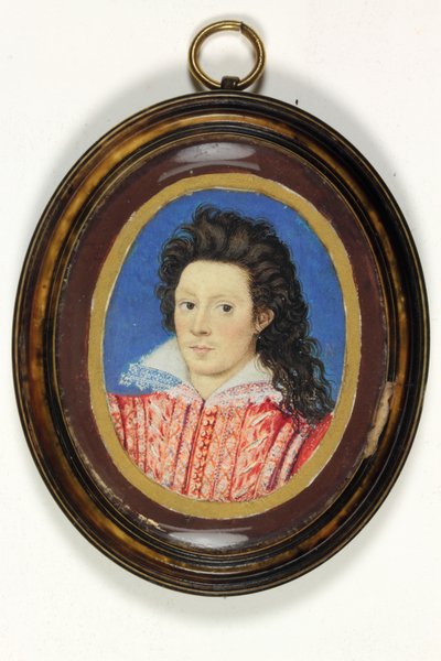 A Gentleman Called John Harington, 2nd Lord Harington of Exton (akvarell på veläng) av Nicholas (attr.to) Hilliard