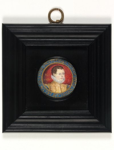 Förmodat självporträtt av konstnären, 13 år, ca 1560 (akvarell på veläng) av Nicholas (attr.to) Hilliard
