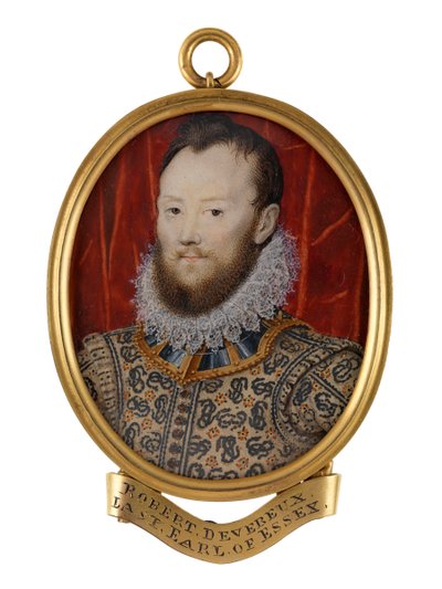 Robert Devereux, 2:a earlen av Essex, ca 1590 (akvarell) av Nicholas (school of) Hilliard