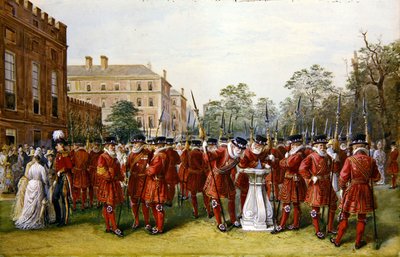 Paraden av Guards Yeoman i Clarence House av Nicholas Chevalier