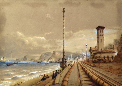 Atmospheric Railway at Dawlish, ca 1850 (akvarell på papper) av Nicholas Condy