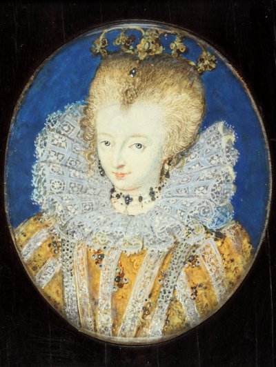 En dam som traditionellt identifieras som Elizabeth I när prinsessan (emalj) av Nicholas Hilliard
