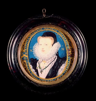 Alice Brandon, Mrs Hilliard, 1578 (wc på pergament) av Nicholas Hilliard