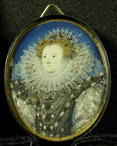 Elizabeth I Queen of England, c.1600 (pergament, silver och glas) av Nicholas Hilliard