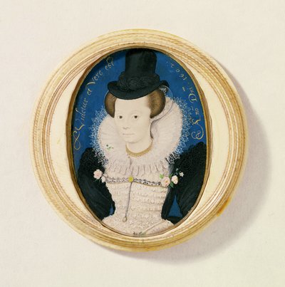 Miniatyr av en okänd kvinna, 1602 (wc på veläng) av Nicholas Hilliard