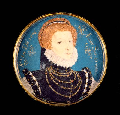 Porträtt av en kvinna, 1576 (wc på veläng) av Nicholas Hilliard