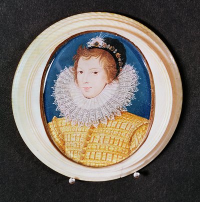 Porträtt av en ung man i svart mössa och hög ruff av Nicholas Hilliard