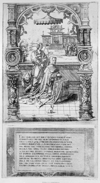 Epitafium av Margareta av Österrike av Nicholas Hogenberg