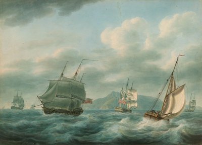 Brittiska örlogsfartyg i frisk bris av Nicholas Pocock