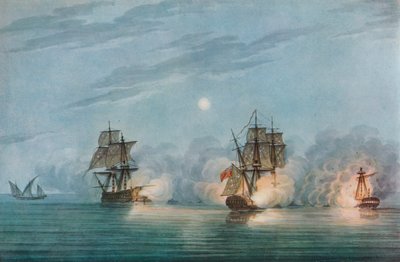 Fångst av Badere-I-Zaffér, c1809 av Nicholas Pocock