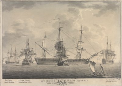 The Ranger, Private Ship of War, med sina priser av Nicholas Pocock