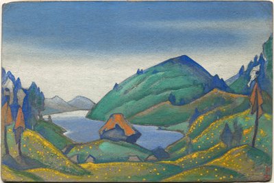 Scenery för Stravinskys balett "The Rite of Spring", 1944 av Nicholas Roerich