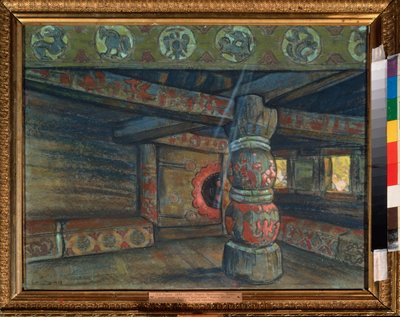 Förberedande dekor för operan ""Prins Igor"" av Alexander Borodin (Borodin) (1833-1887). Verk av Nicolas (Nicholas) Roerich (1874-1947), gouache och pastell på papper av Nicholas Roerich