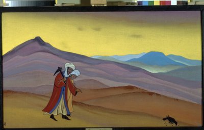 Khosrow och Shirin. Persisk legend 1200-talet: kärlekshistoria mellan den sassanidiska kungen Khosrow II och den kristna prinsessan Shirin. Målning av Nicholas Roerich (1874-1947), tempera på duk av Nicholas Roerich
