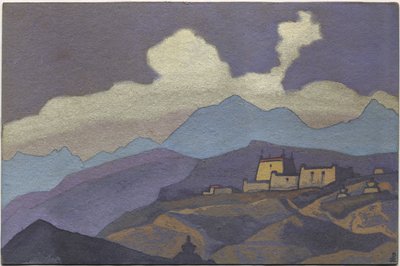 Kloster i Tsangprovinsen, Tibet, 1936 av Nicholas Roerich