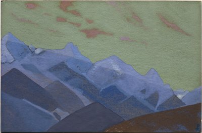 Bergskedja, närmande till Everest, 1936 av Nicholas Roerich