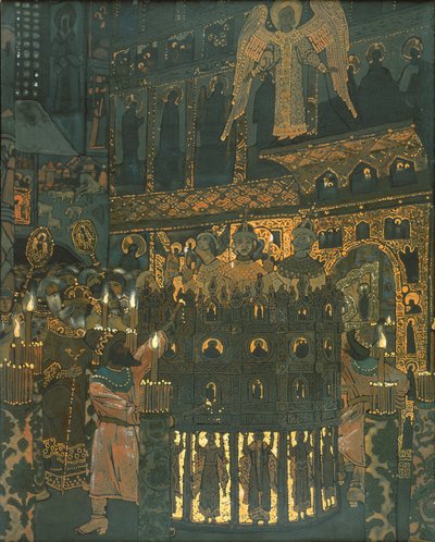 Mysteriespel i medeltida Novgorod av Nicholas Roerich