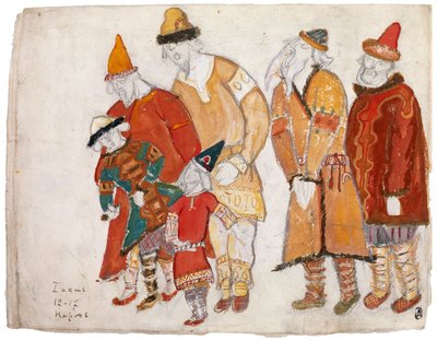 Människors. Kostymdesign för operan Prince Igor av A. Borodin, 1914 av Nikolai Konstantinowitsch Roerich
