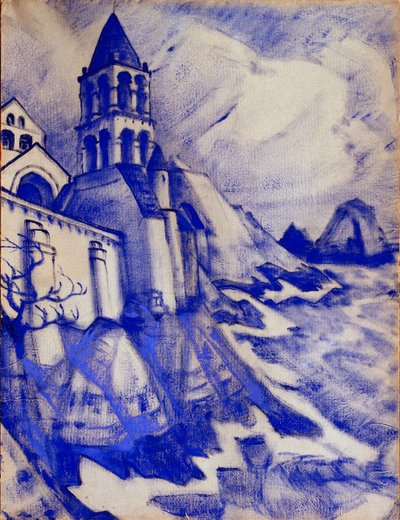 Förberedande dekor för pjäsen "Prinsessan Maleine" av Maurice Maeterlinck, 1913 av Nicholas Roerich