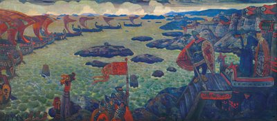 Redo för kampanjen The Varangian Sea, 1910 av Nikolai Konstantinowitsch Roerich