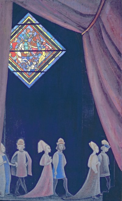 Skiss till Richard Wagners opera "Tristan och Isolde", 1910-talet av Nicholas Roerich