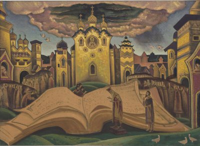 Golubinaya Kniga (Duvans bok, le livre de la colombe) av Roerich, Nicholas (1874-1947). Tempera på duk, storlek: 73,5x101,5 av Nicholas Roerich