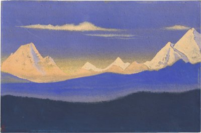 Himalaya av Roerich, Nicholas (1874-1947). Tempera på kartong, storlek: 30,5x45,7 av Nicholas Roerich